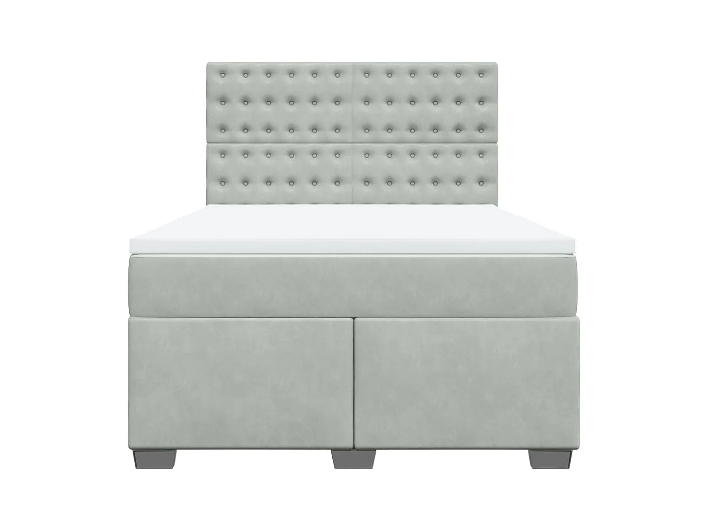 Sommier à lattes de lit et matelas Gris clair 140x200cm Velours