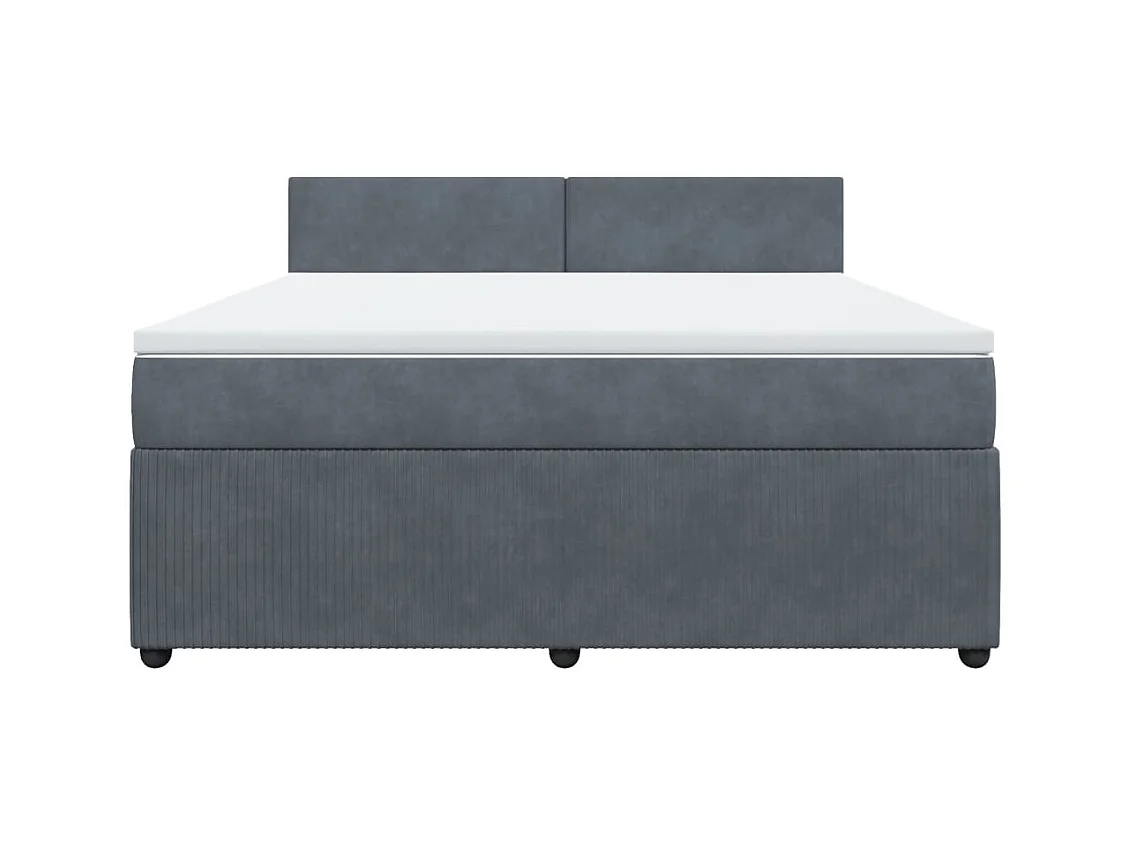 Sommier à lattes de lit et matelas Gris foncé 180x200cm Velours