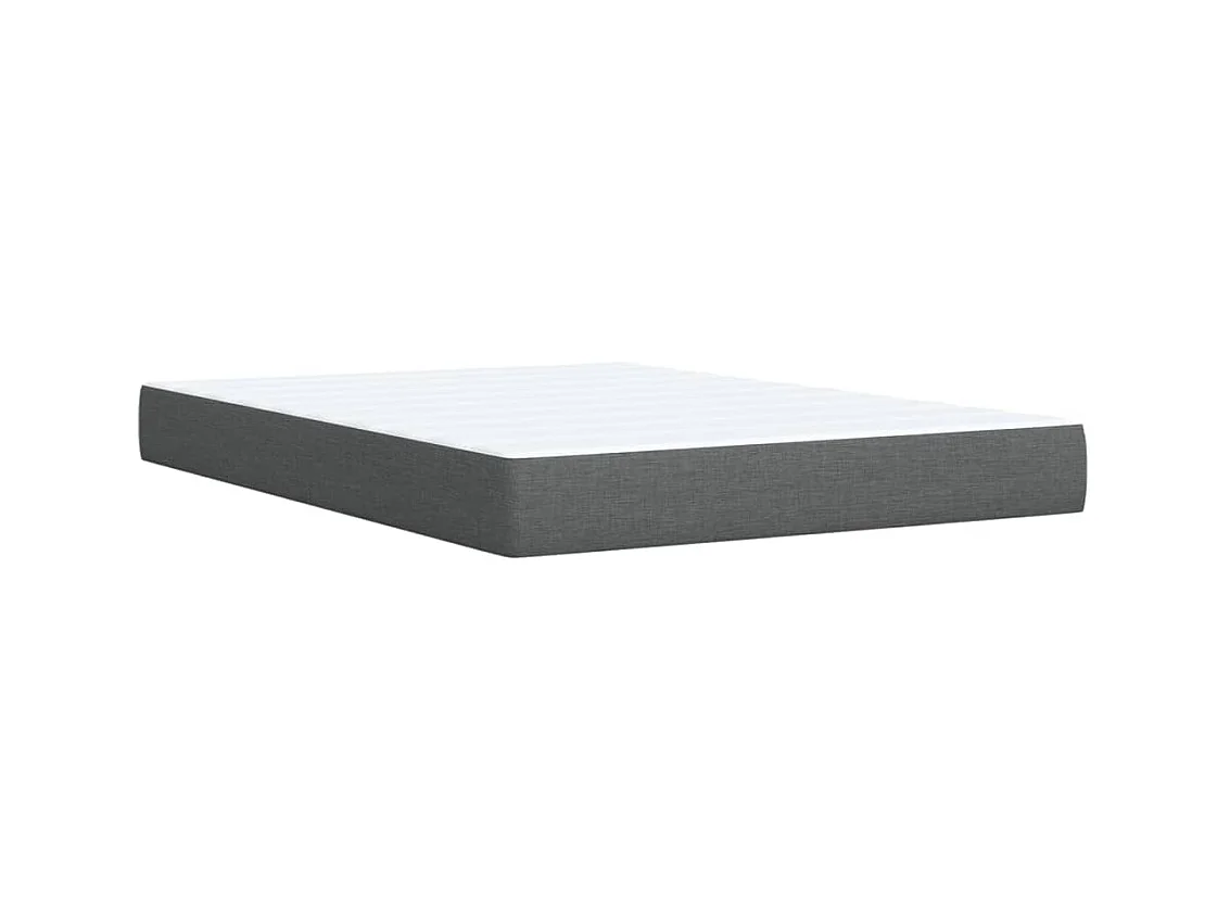 Cama box spring con colchón tela gris oscuro 140x200 cm