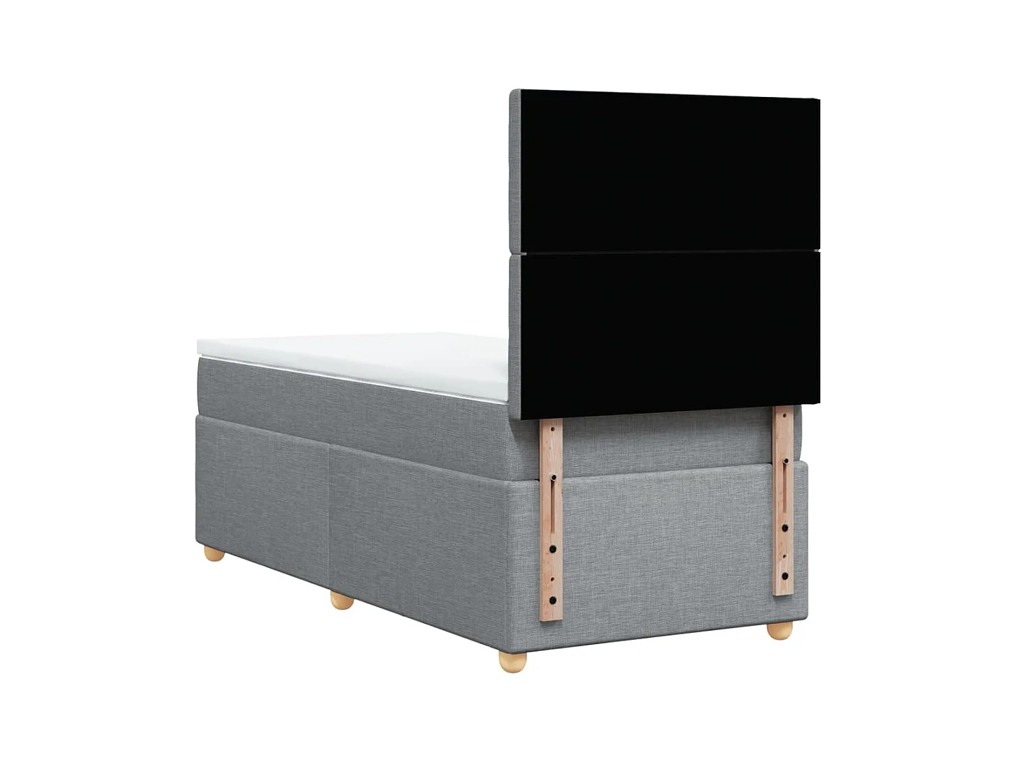 Sommier à lattes de lit avec matelas Gris clair 100x200cm Tissu