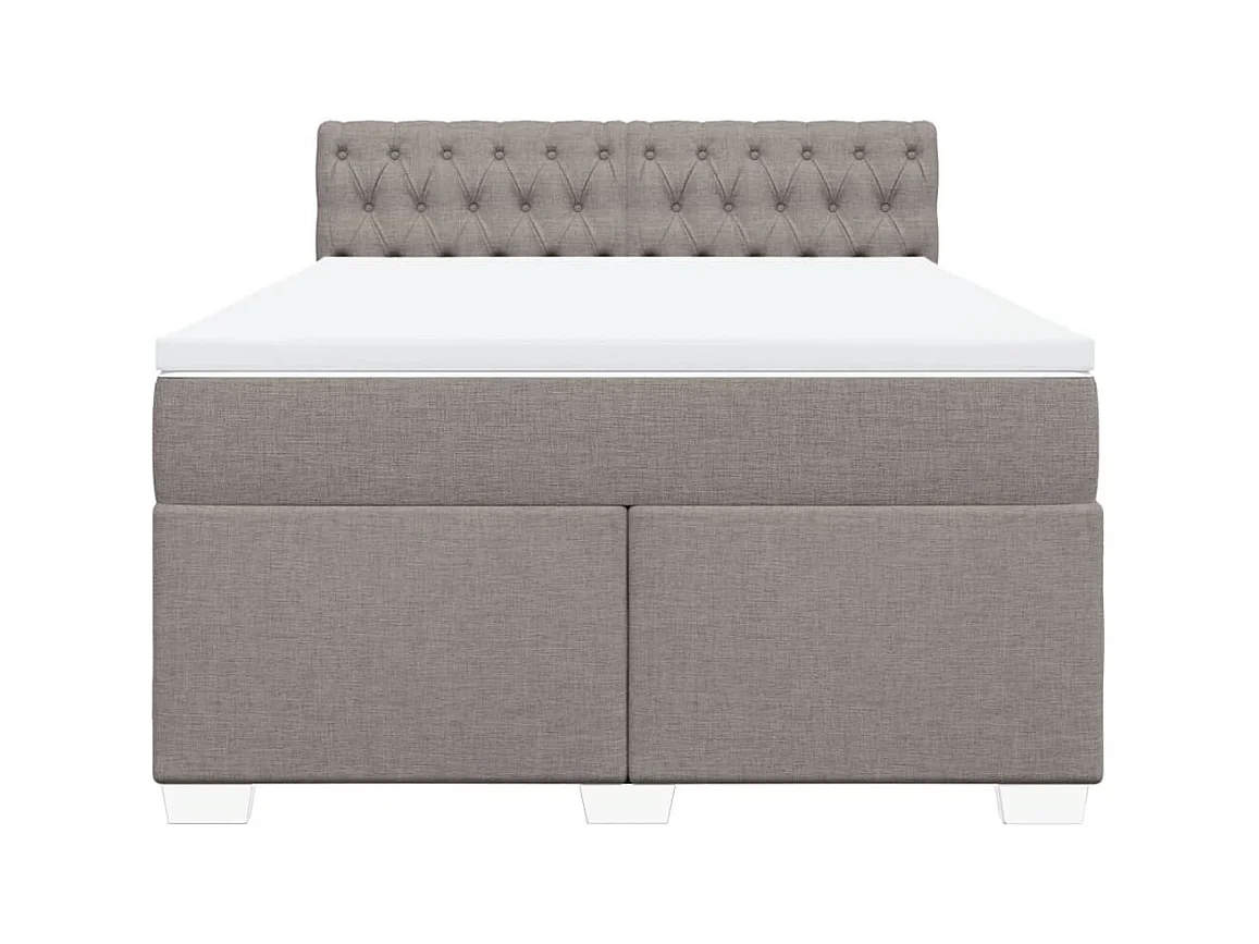 Sommier à lattes de lit avec matelas Taupe 140x190 cm Tissu