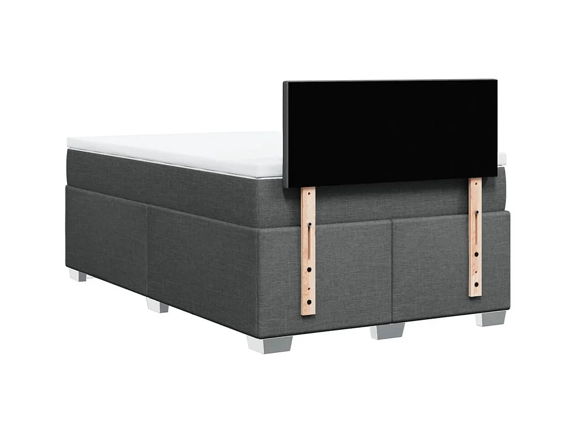 Sommier à lattes de lit avec matelas Gris foncé 120x200cm Tissu