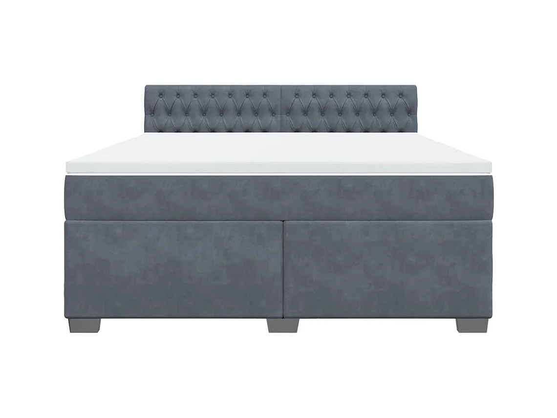 Sommier à lattes de lit et matelas Gris foncé 180x200cm Velours