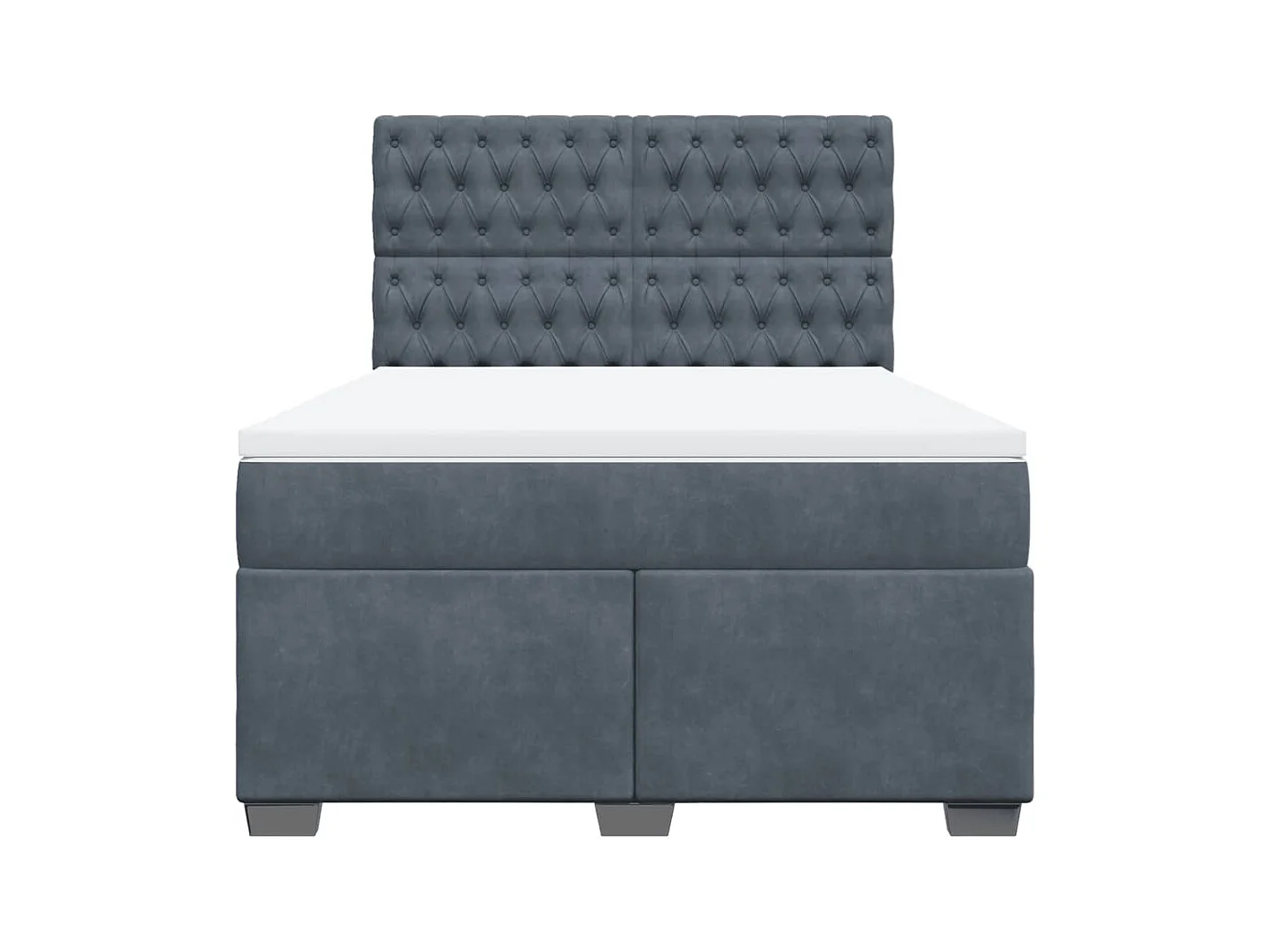 Sommier à lattes de lit et matelas Gris foncé 140x190cm Velours