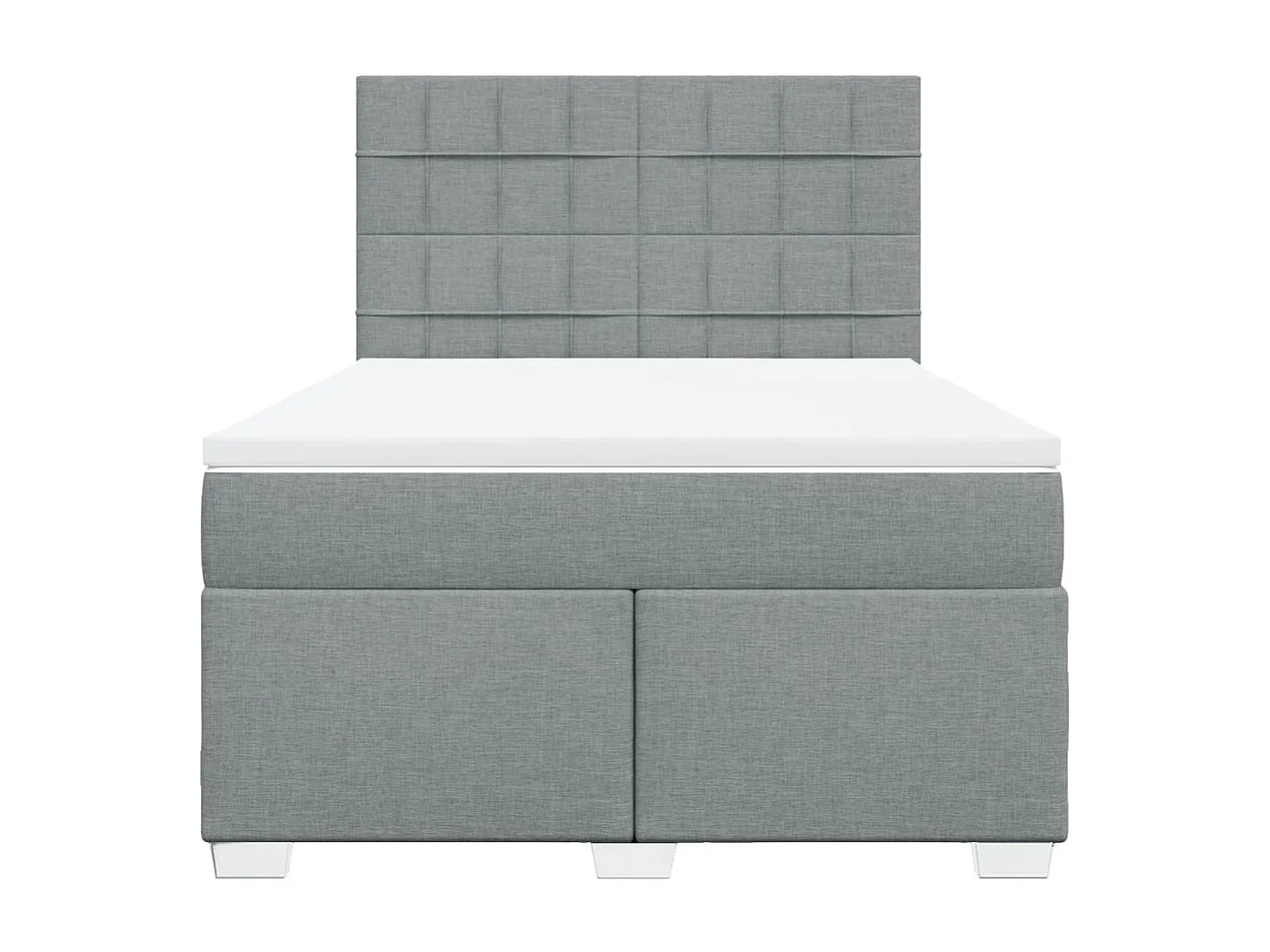 Sommier à lattes de lit avec matelas Gris clair 140x190cm Tissu