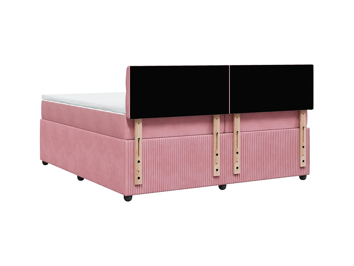 Sommier à lattes de lit avec matelas Rose 200x200 cm Velours