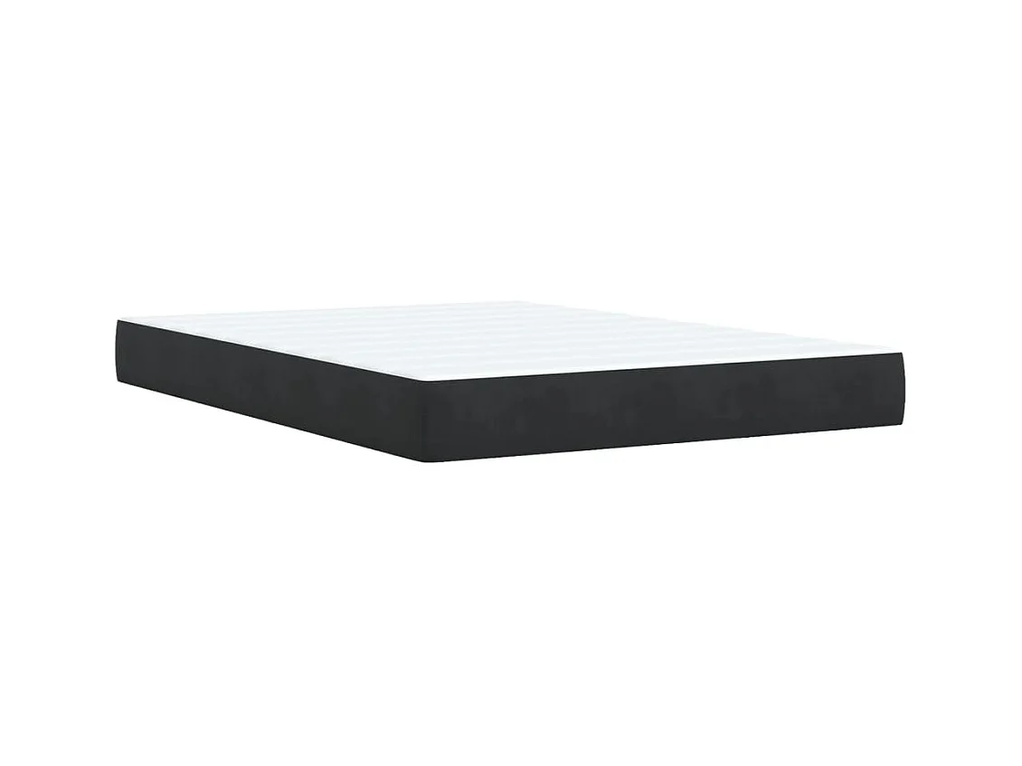Sommier à lattes de lit avec matelas Noir 140x190 cm Velours