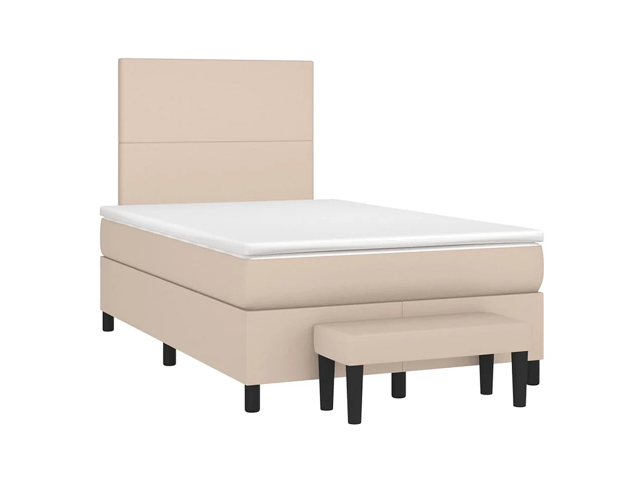Sommier à lattes de lit matelas cappuccino 120x190cm similicuir
