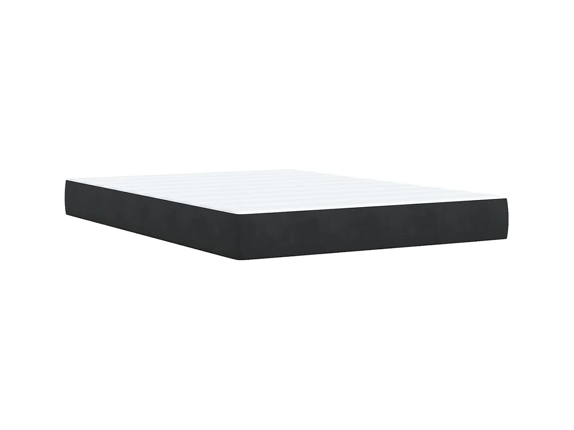 Cama box spring con colchón terciopelo negro 160x200 cm