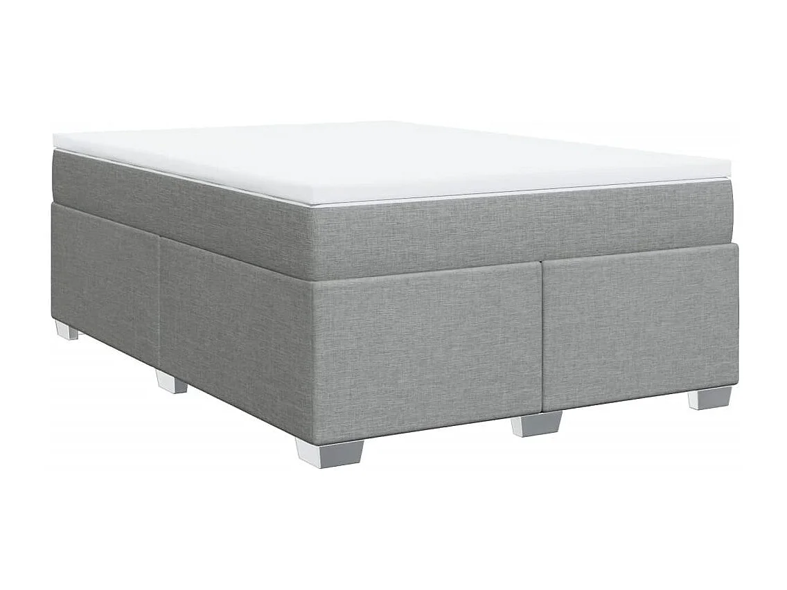 Sommier à lattes de lit avec matelas Gris clair 140x190cm Tissu