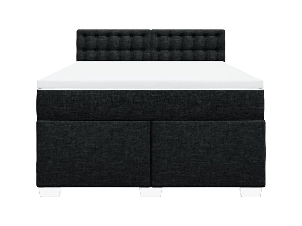 Cama com molas/colchão 140x200 cm tecido preto