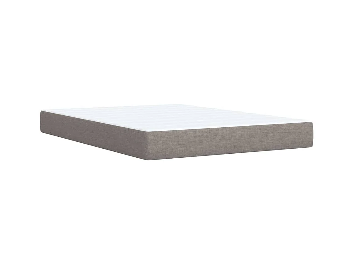 Sommier à lattes de lit avec matelas Taupe 140x190 cm Tissu