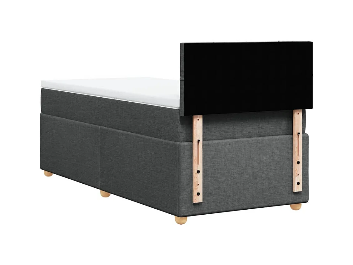 Sommier à lattes de lit avec matelas Gris foncé 90x200 cm Tissu