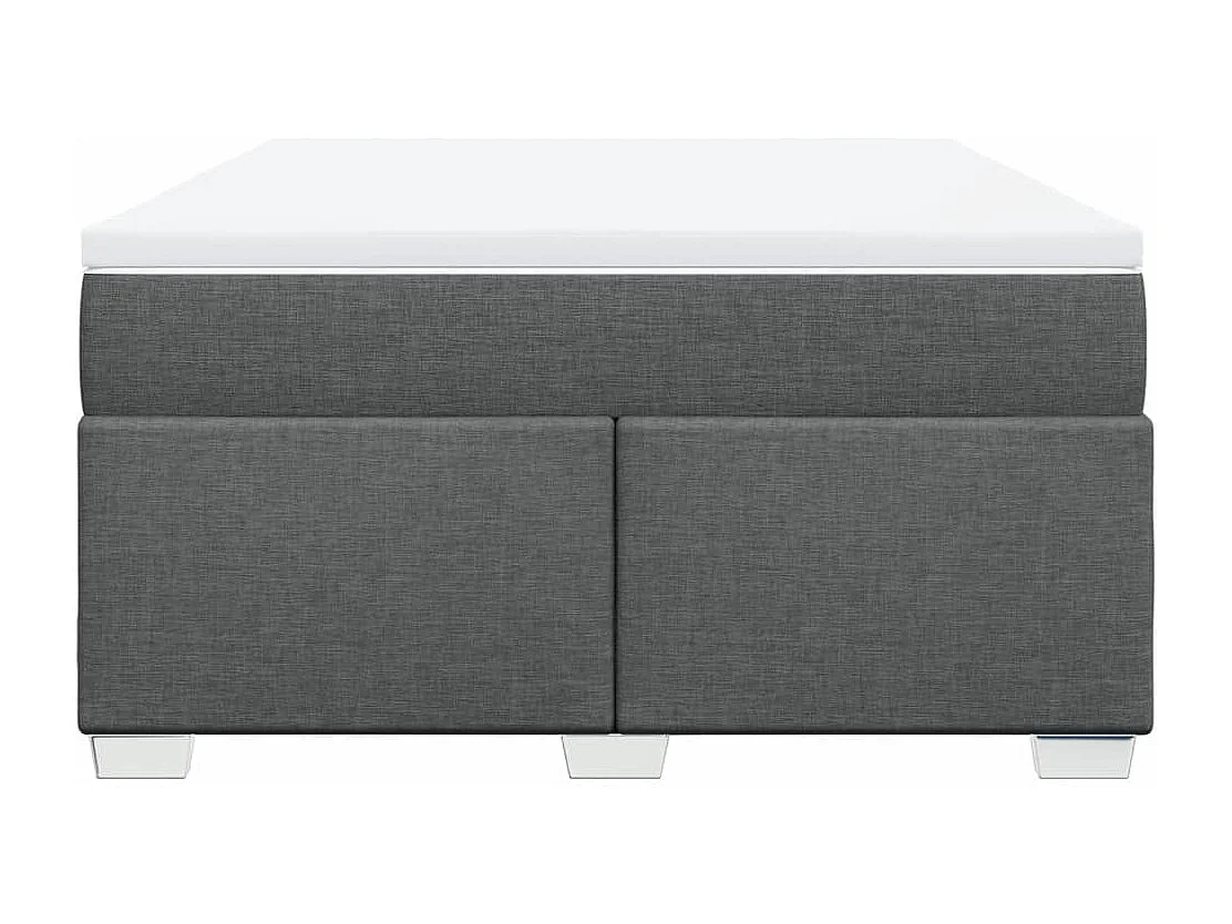 Cama box spring con colchón tela gris oscuro 140x200 cm