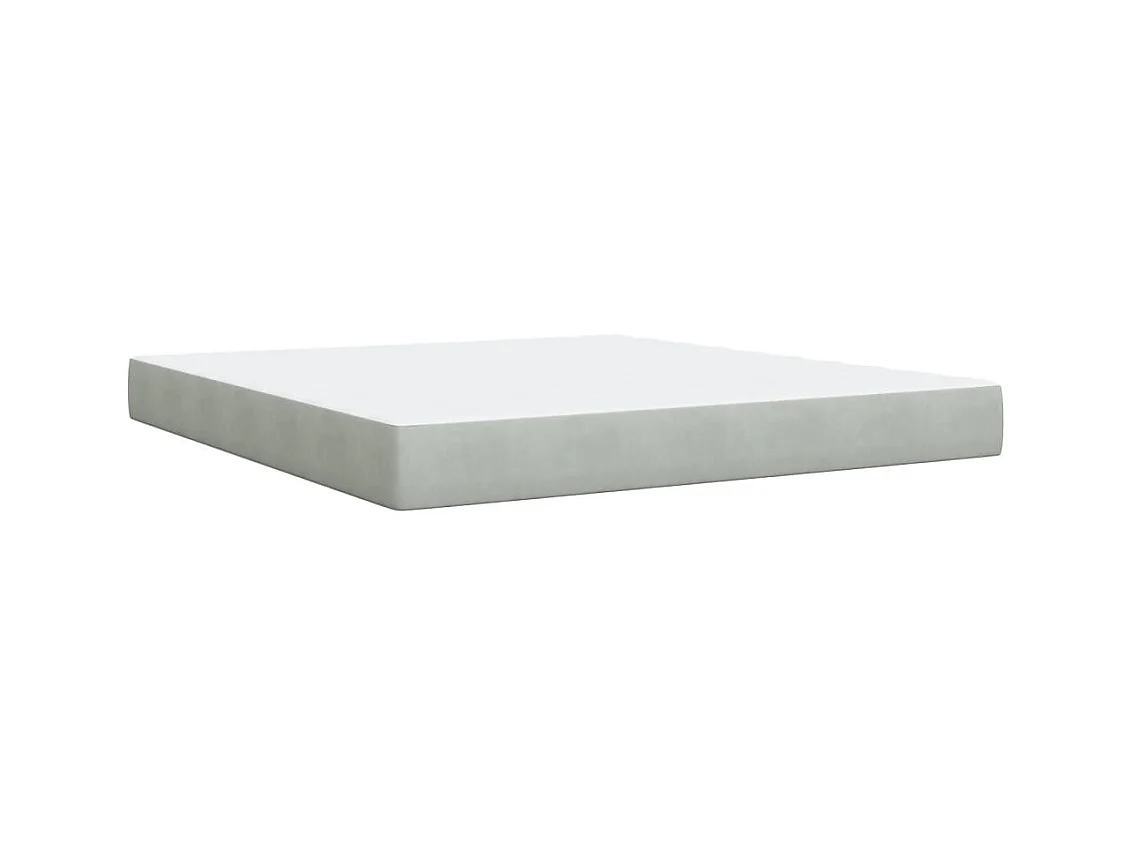 Sommier à lattes de lit et matelas Gris clair 180x200cm Velours