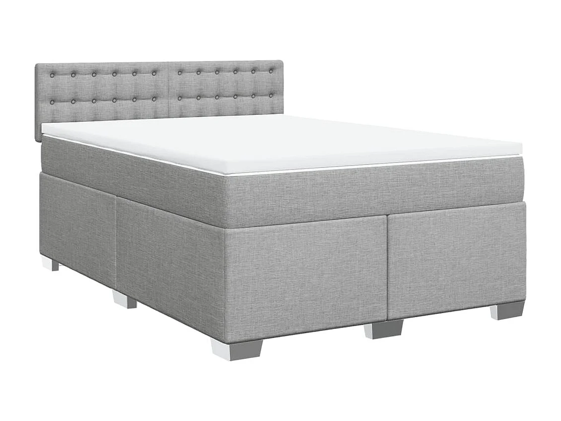 Sommier à lattes de lit avec matelas Gris clair 140x190cm Tissu