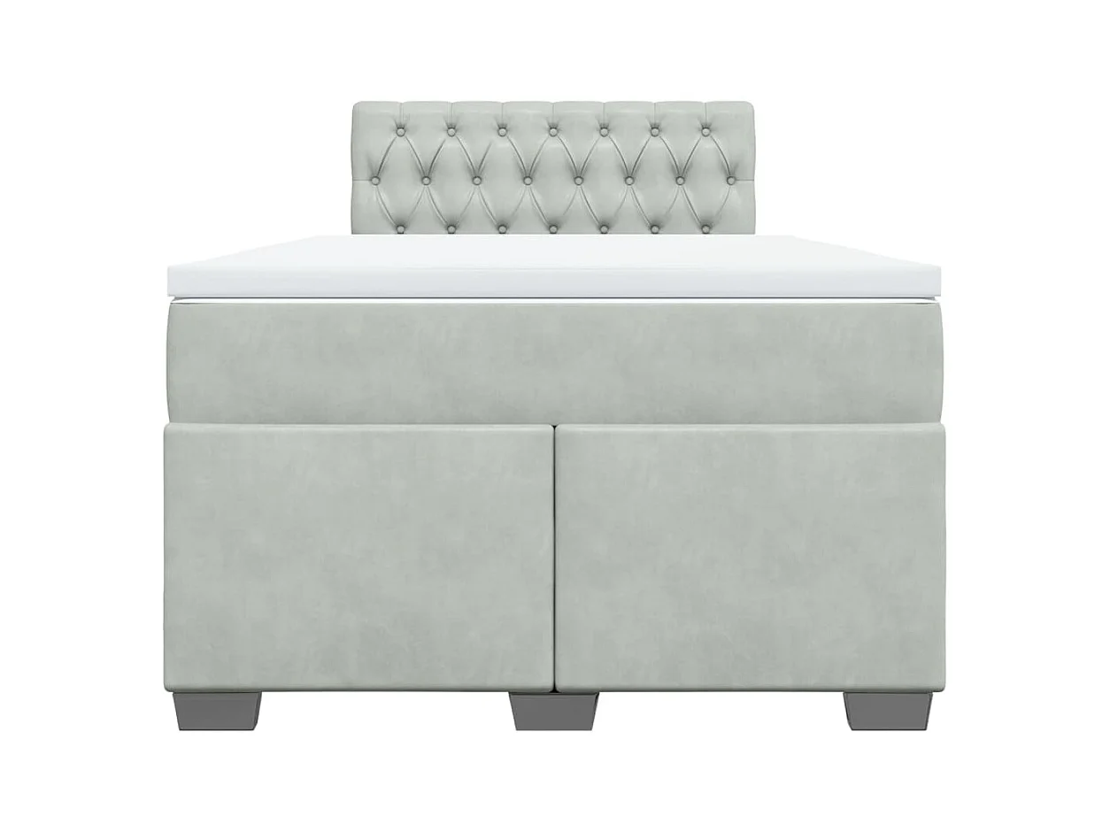 Sommier à lattes de lit et matelas Gris clair 120x200cm Velours