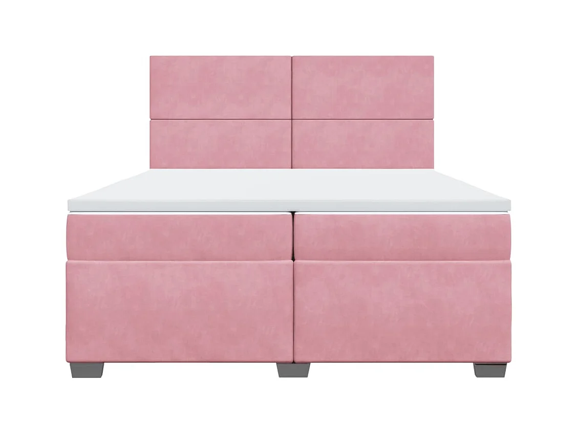 Sommier à lattes de lit avec matelas Rose 200x200 cm Velours