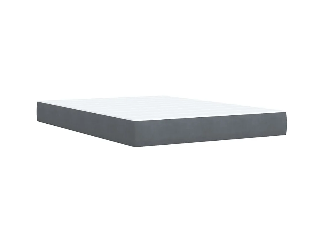 Cama box spring con colchón terciopelo gris oscuro 140x200 cm