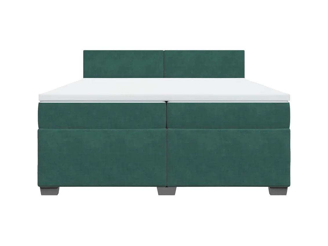 Sommier à lattes de lit et matelas Vert foncé 200x200cm Velours