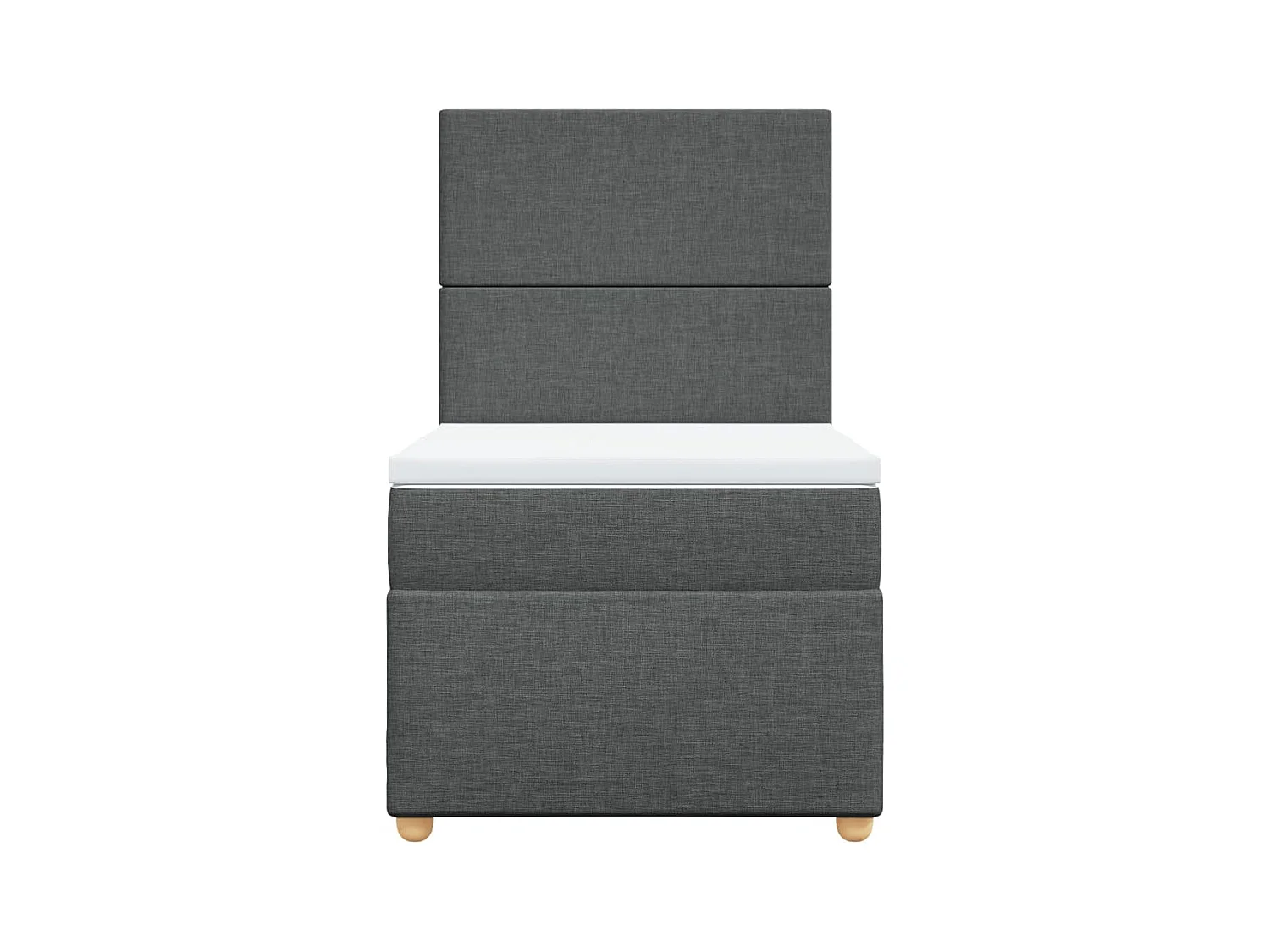 Sommier à lattes de lit avec matelas Gris foncé 90x200 cm Tissu
