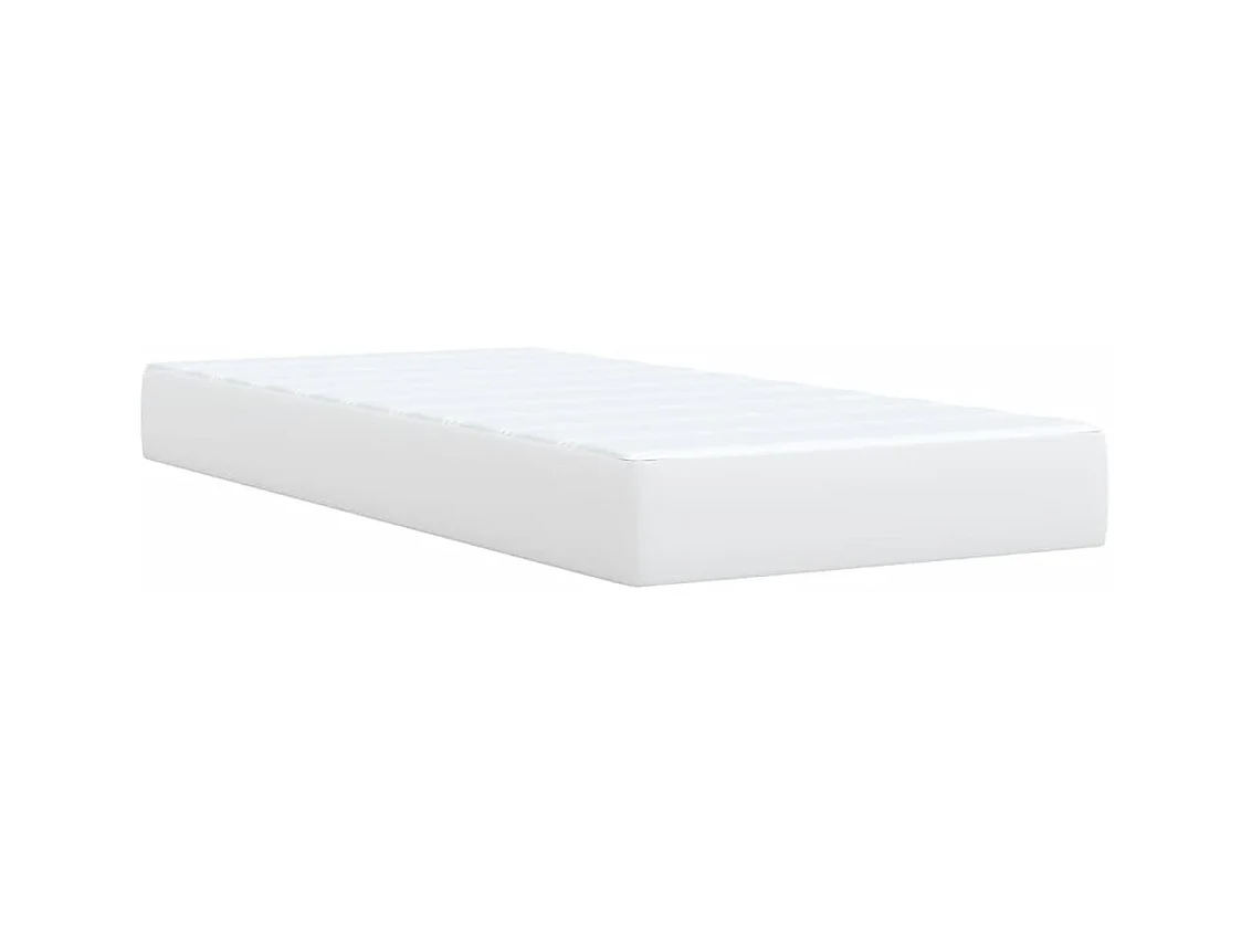 Sommier à lattes de lit avec matelas Blanc 80x200 cm Similicuir