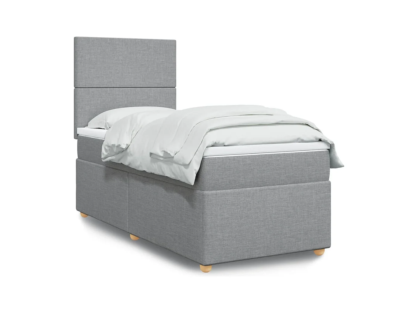 Sommier à lattes de lit avec matelas Gris clair 100x200cm Tissu