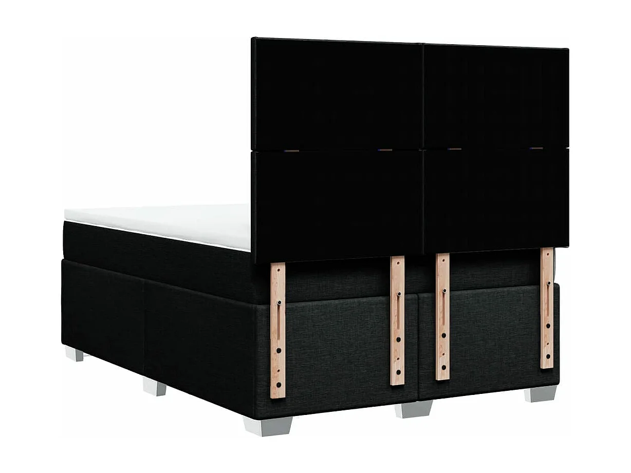 Cama com molas/colchão 140x190 cm tecido preto