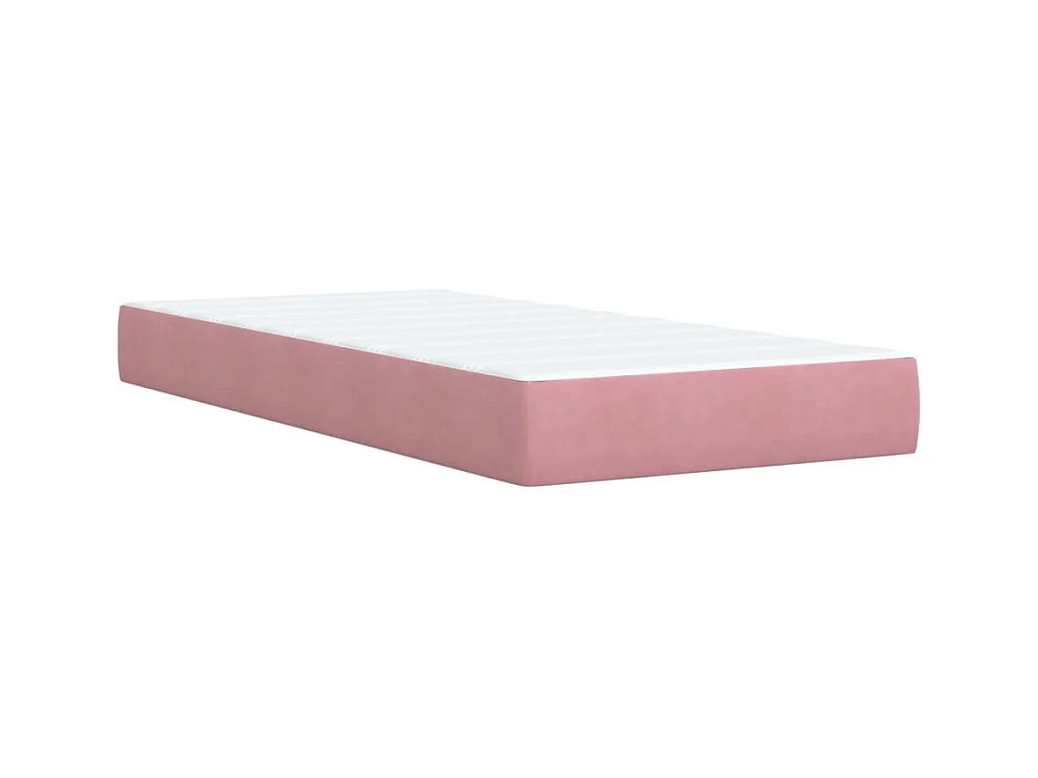 Cama com molas/colchão 100x200 cm veludo rosa