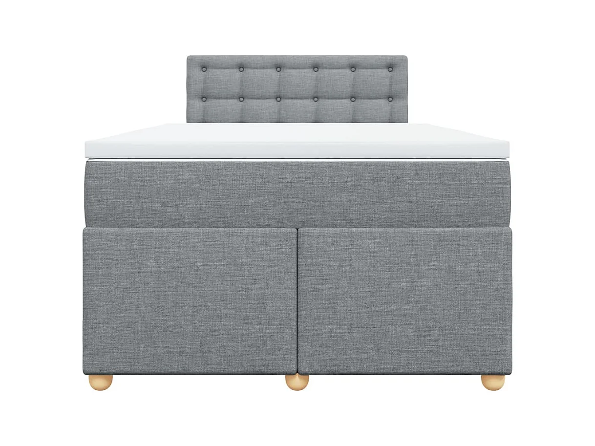 Cama com molas/colchão 120x200 cm tecido cinza-claro