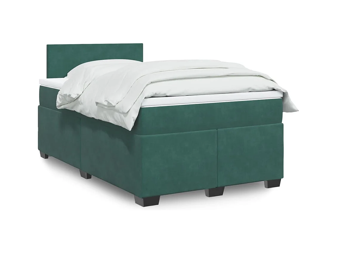 Sommier à lattes de lit et matelas Vert foncé 120x200cm Velours
