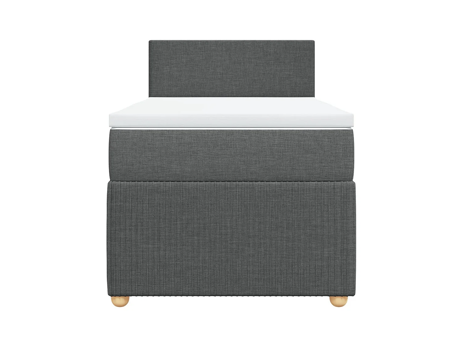 Sommier à lattes de lit et matelas Gris foncé 90x190 cm Tissu