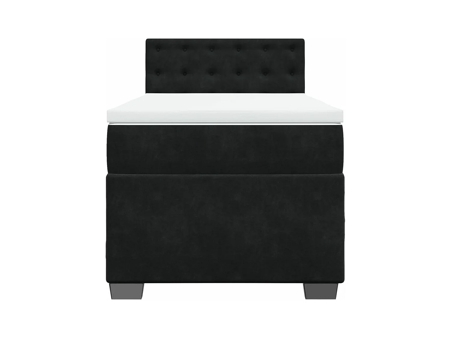 Cama box spring com colchão solteiro veludo preto