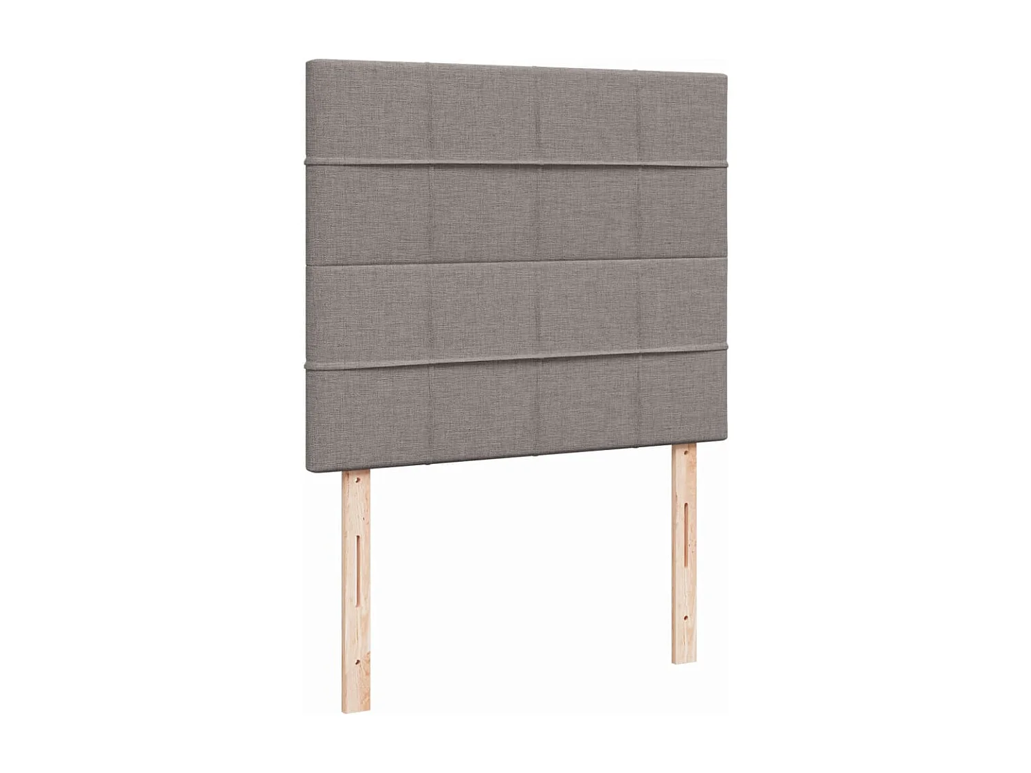 Cama box spring con colchón tela gris taupe 120x200 cm