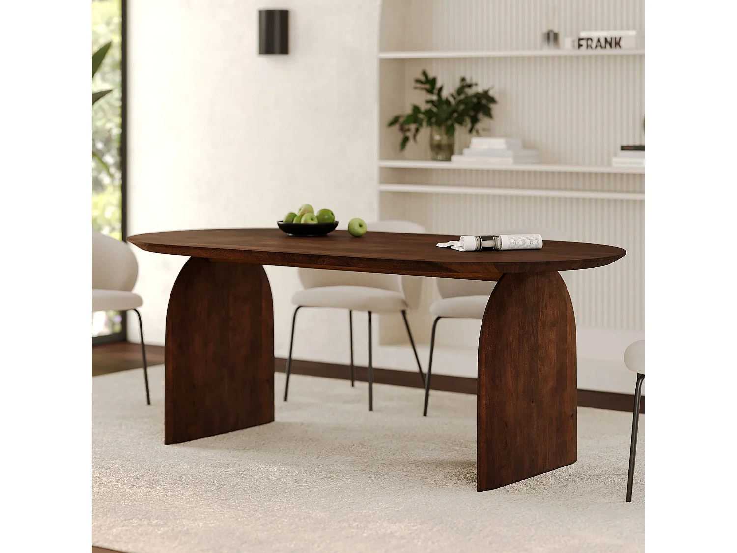 Table ovale en bois de manguier massif 6 places - Alix