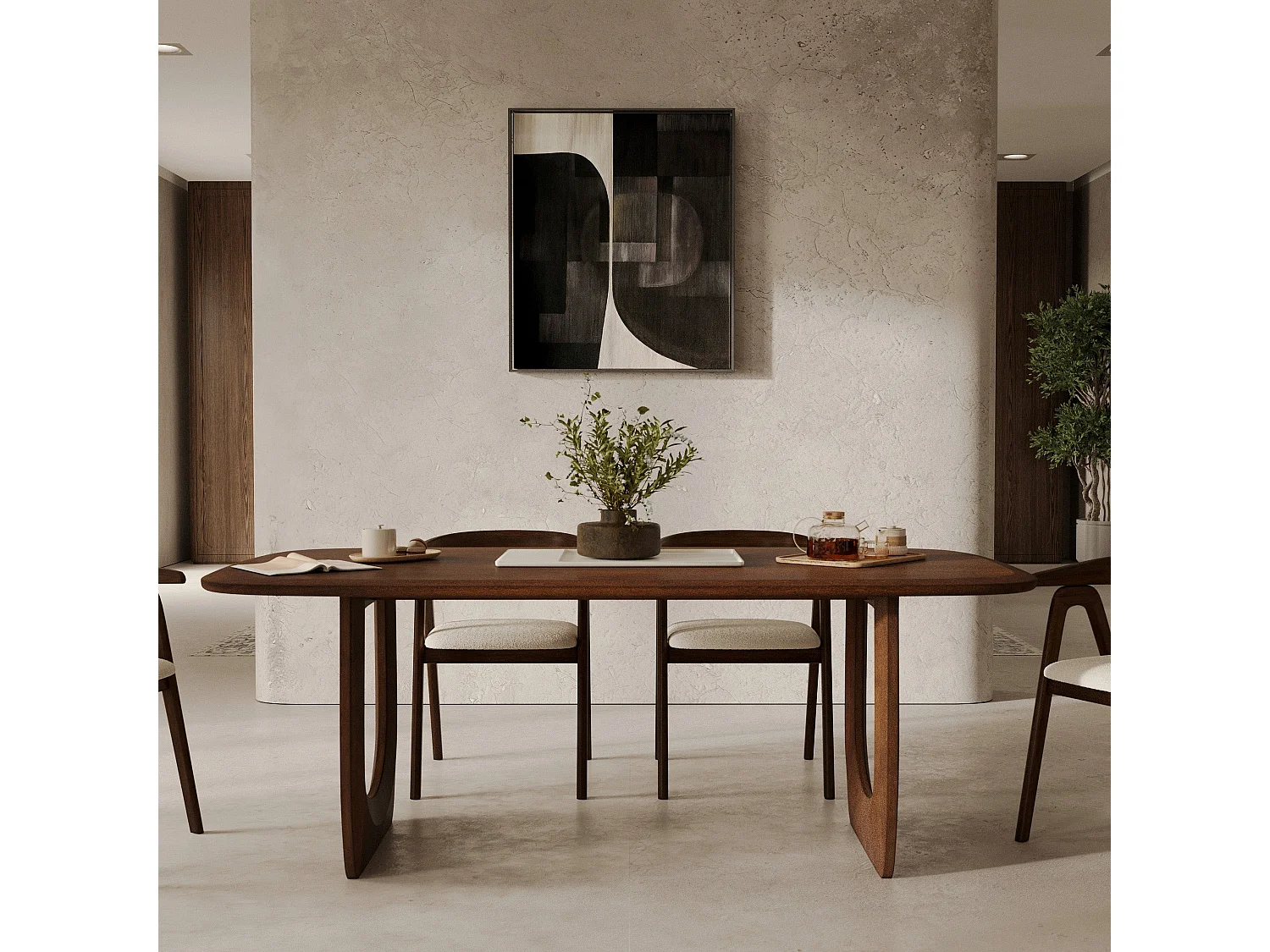 Table rectangulaire en bois de manguier massif 6 places - Maya