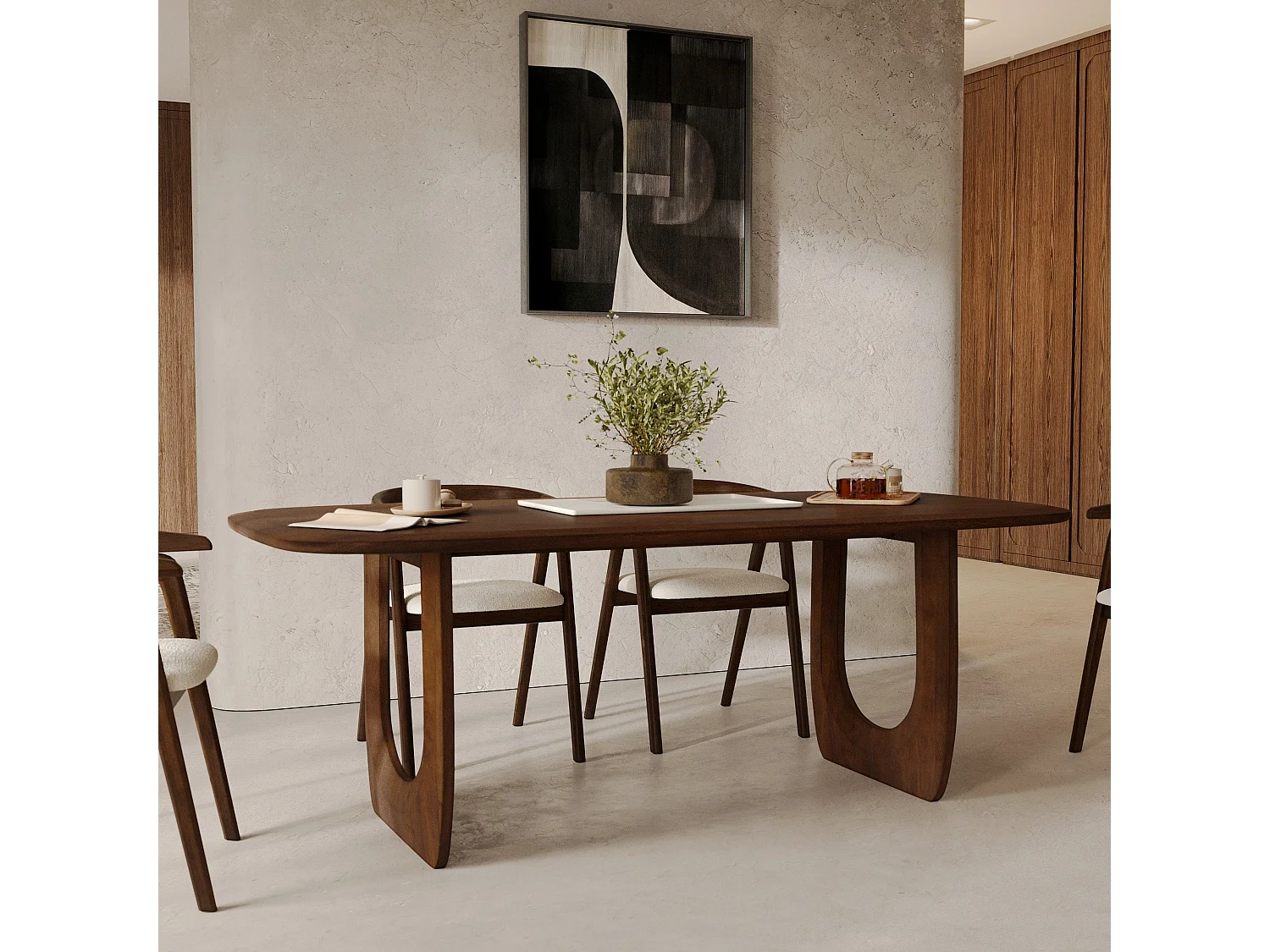 Table rectangulaire en bois de manguier massif 6 places - Maya