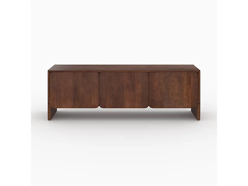 Meuble TV en bois de manguier 3 portes 150 cm - Achille