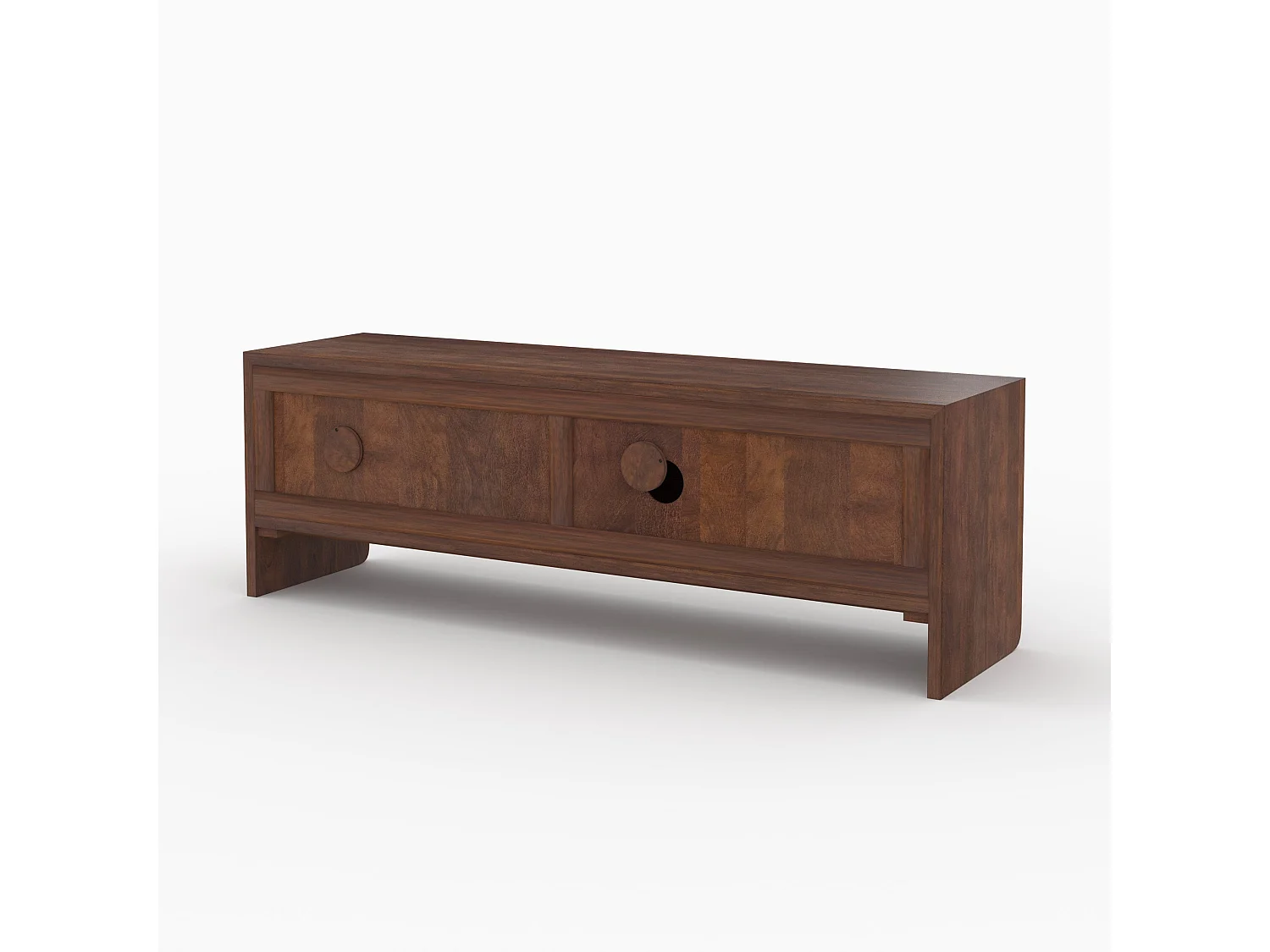 Meuble TV en bois de manguier 3 portes 150 cm - Achille