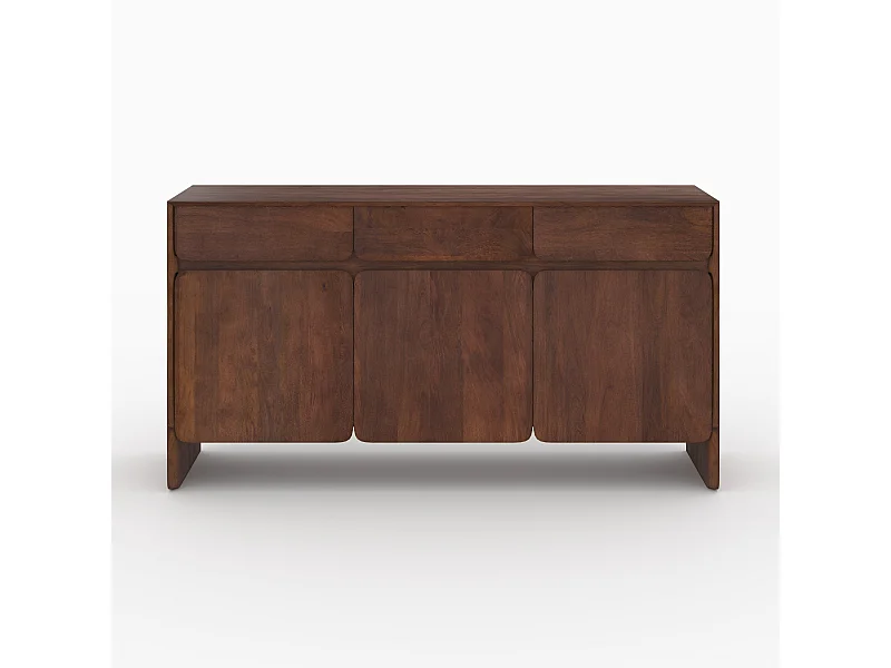 Buffet en bois de manguier avec 3 portes et 3 tiroirs - Achille