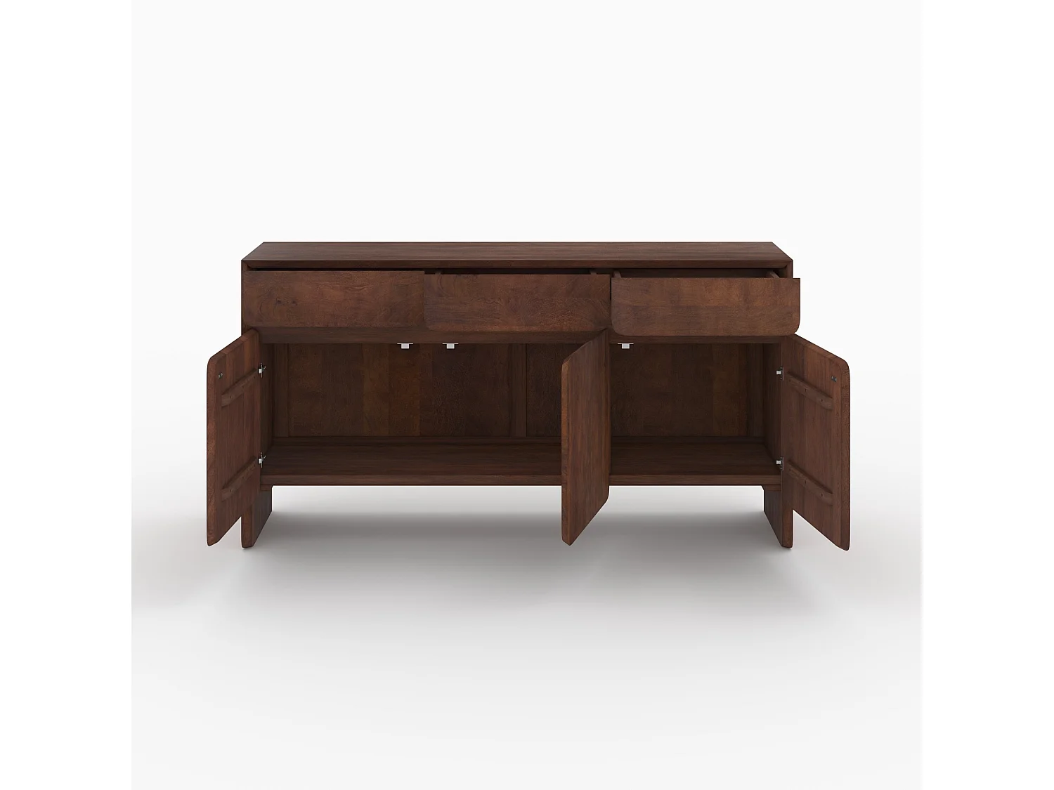 Buffet en bois de manguier avec 3 portes et 3 tiroirs - Achille