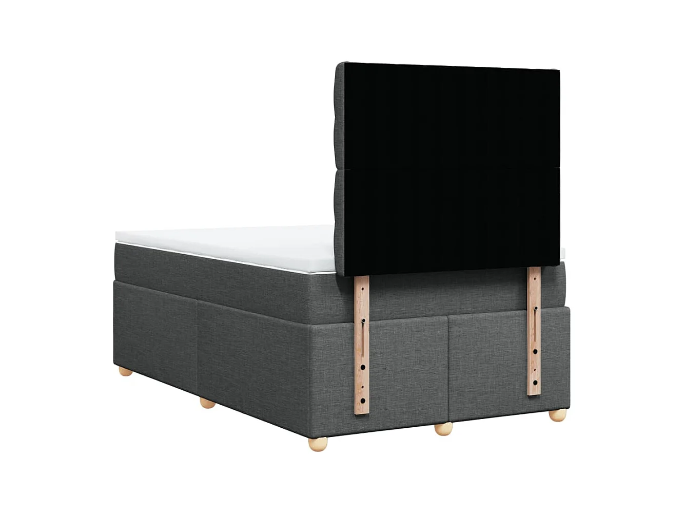 Sommier à lattes de lit avec matelas gris foncé 120x190cm tissu