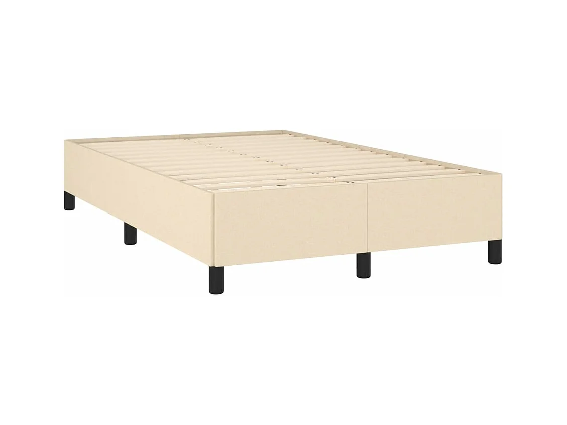 Sommier à lattes de lit avec matelas crème 120x190 cm tissu
