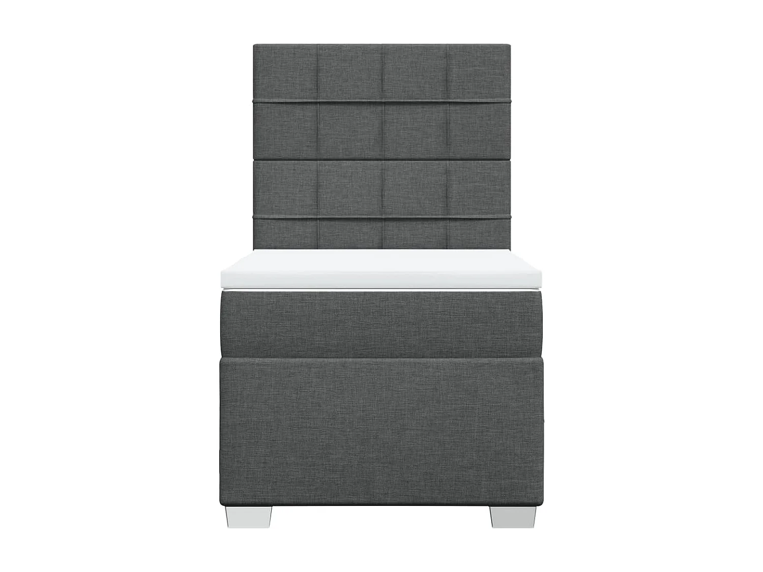 Cama box spring con colchón tela gris oscuro 80x200 cm