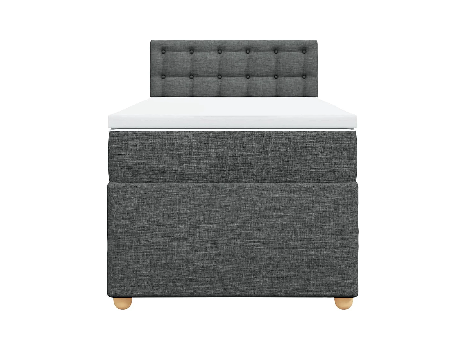 Sommier à lattes de lit et matelas Gris foncé 90x190 cm Tissu