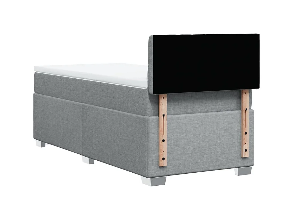 Sommier à lattes de lit avec matelas Gris clair 90x200 cm Tissu