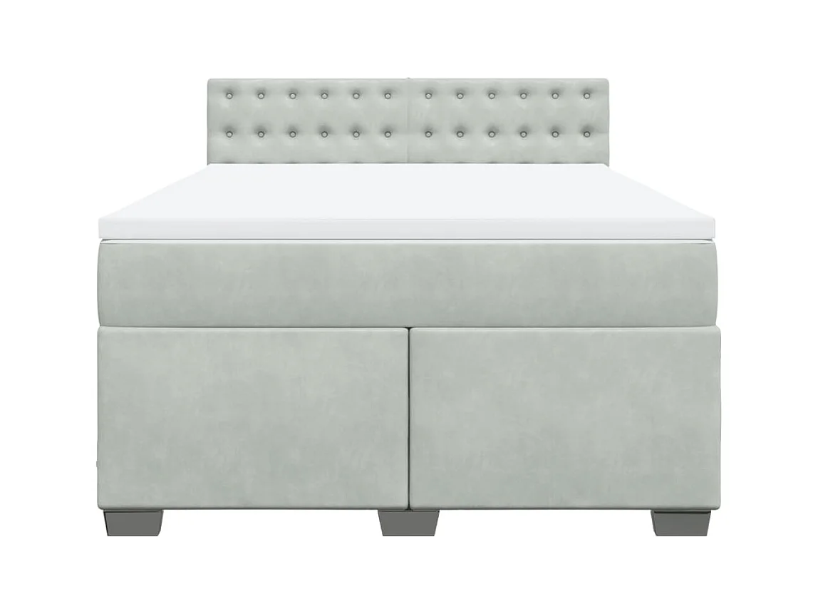 Sommier à lattes de lit et matelas Gris clair 160x200cm Velours