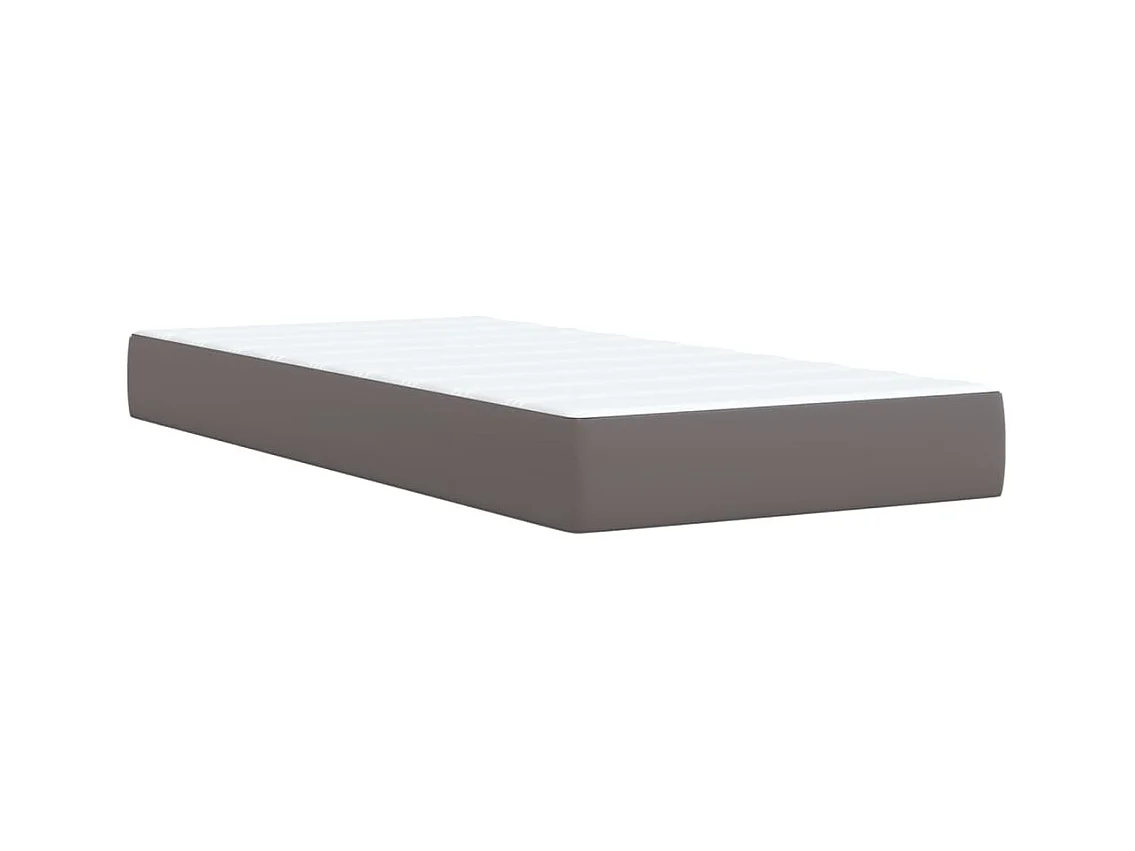 Sommier à lattes de lit avec matelas Gris 90x190 cm Similicuir