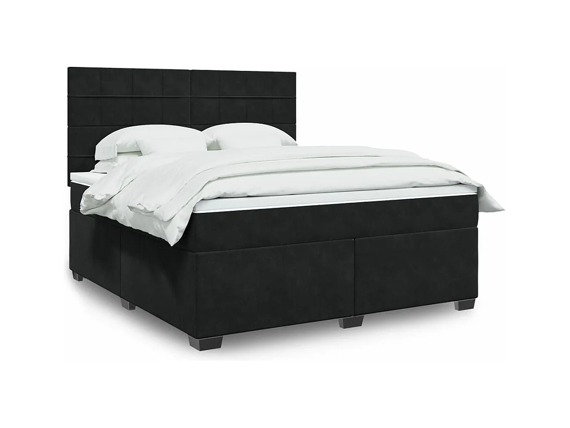 Cama com molas/colchão 180x200 cm veludo preto