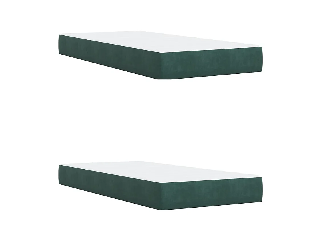 Cama com molas/colchão 200x200 cm veludo verde-escuro